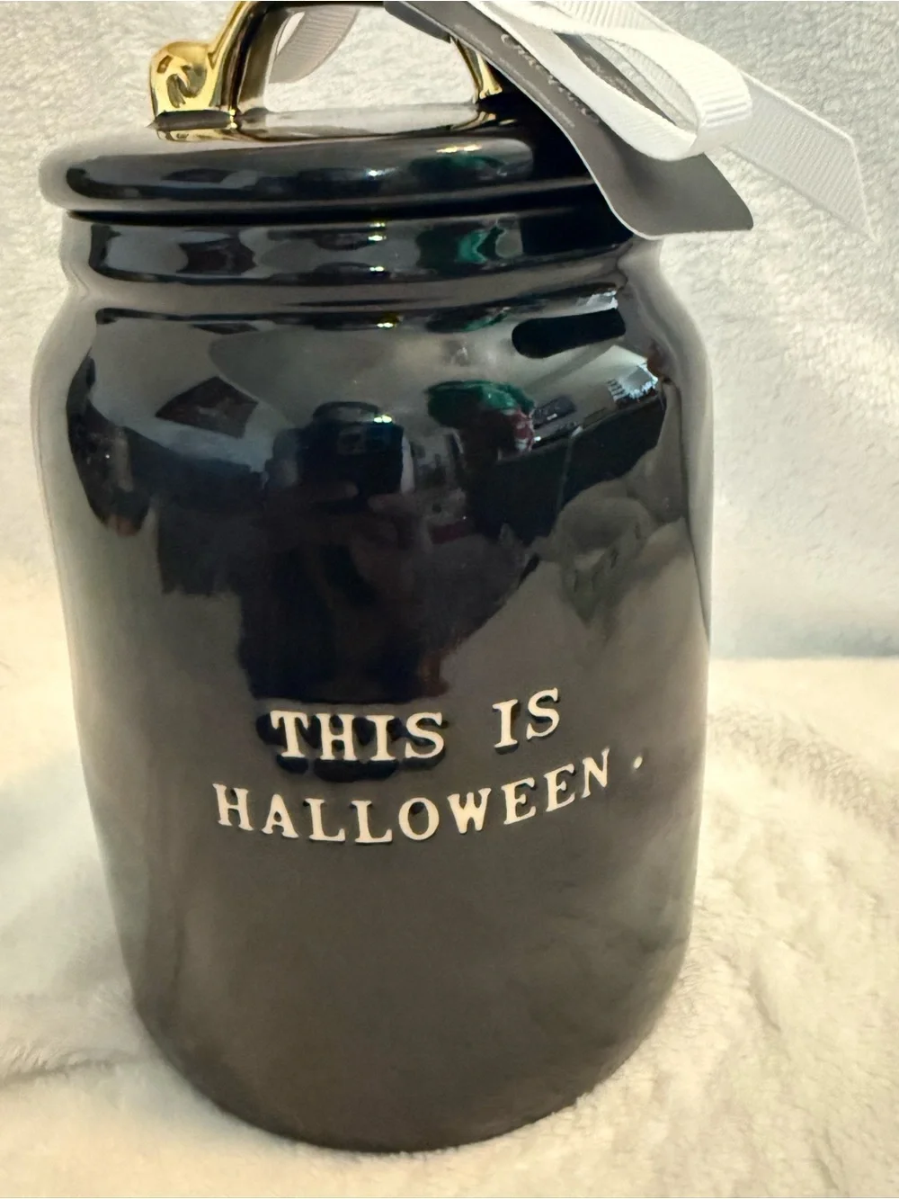 Rae Dunn x Nightmare Before Christmas Black Double-sided Jar-THIS IS HALLOWEEN